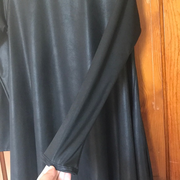 Agnes and Dora Faux Leather Swing Dress - Picture 4 of 5